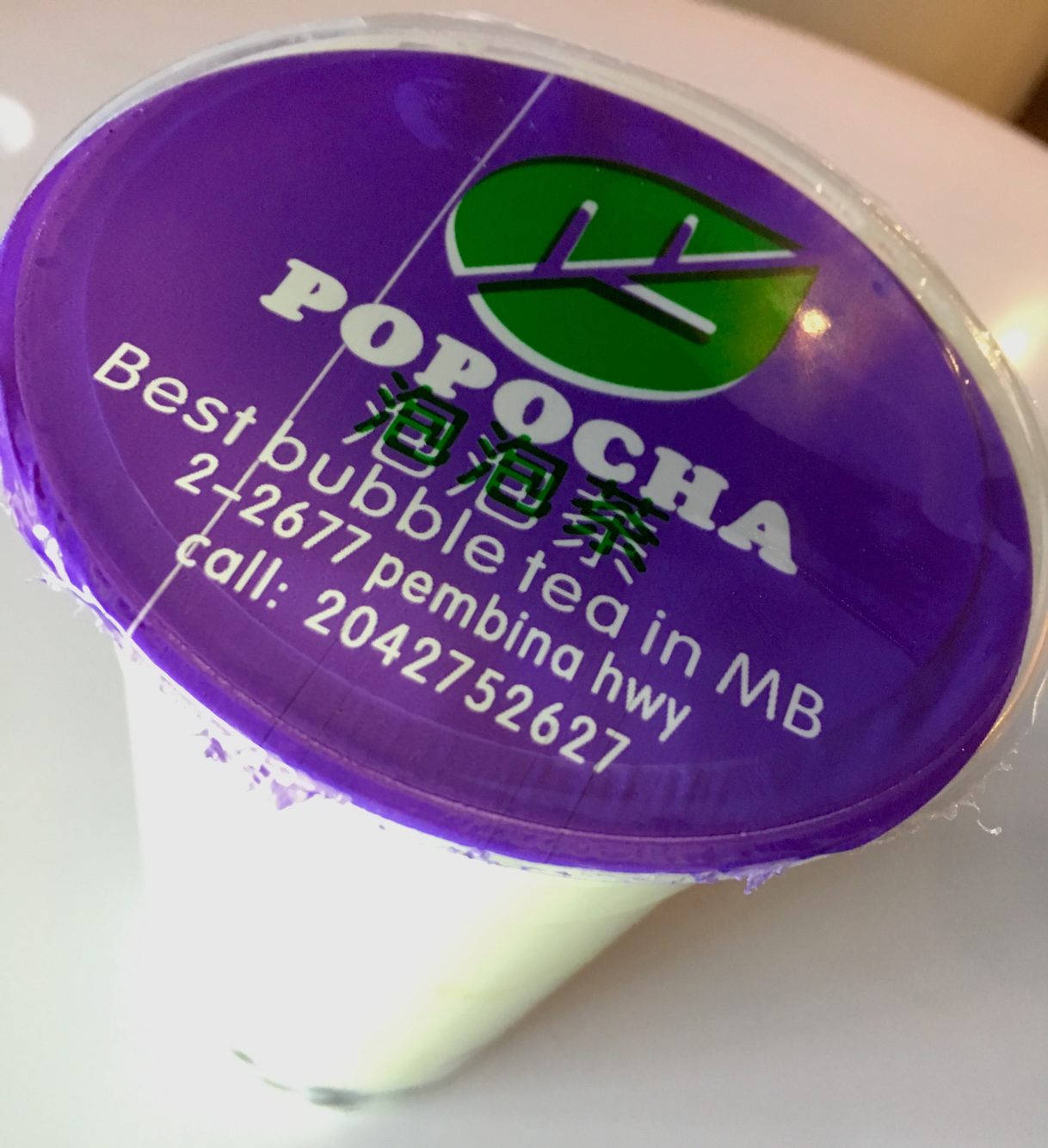 Honeydew Bubble Tea at Popocha Tea House Winnipeg, Manitoba, Canada