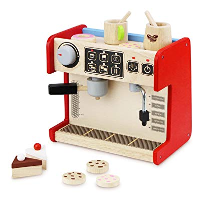 wooden coffee machine toy