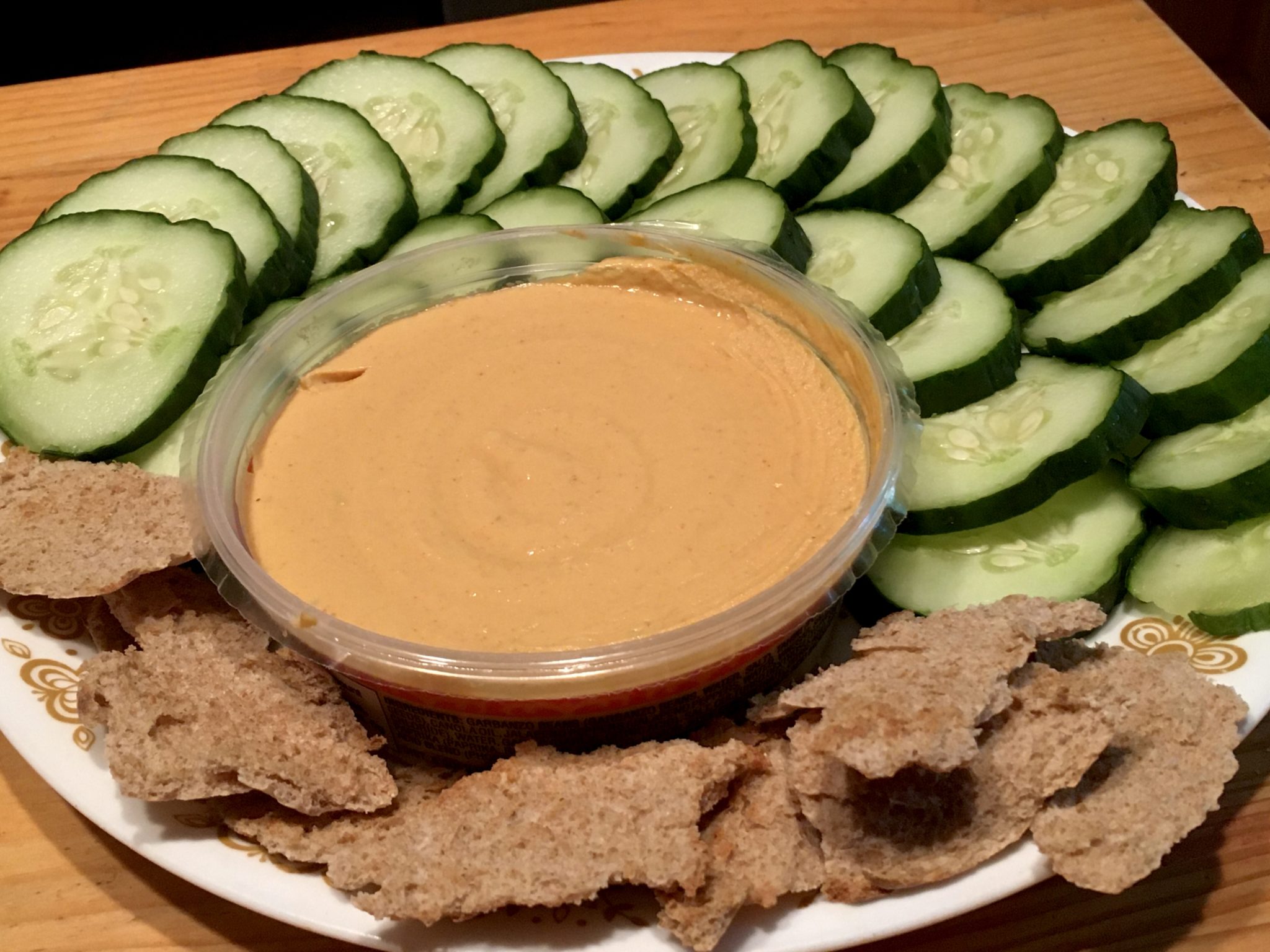 Lunch Trader Joe’s Whole Grain Pita and Spicy Hummus with Fresh