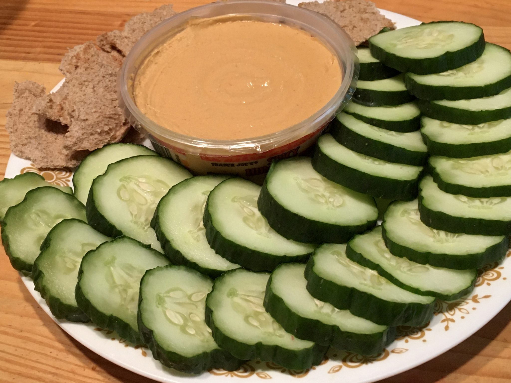 Lunch Trader Joe’s Whole Grain Pita and Spicy Hummus with Fresh