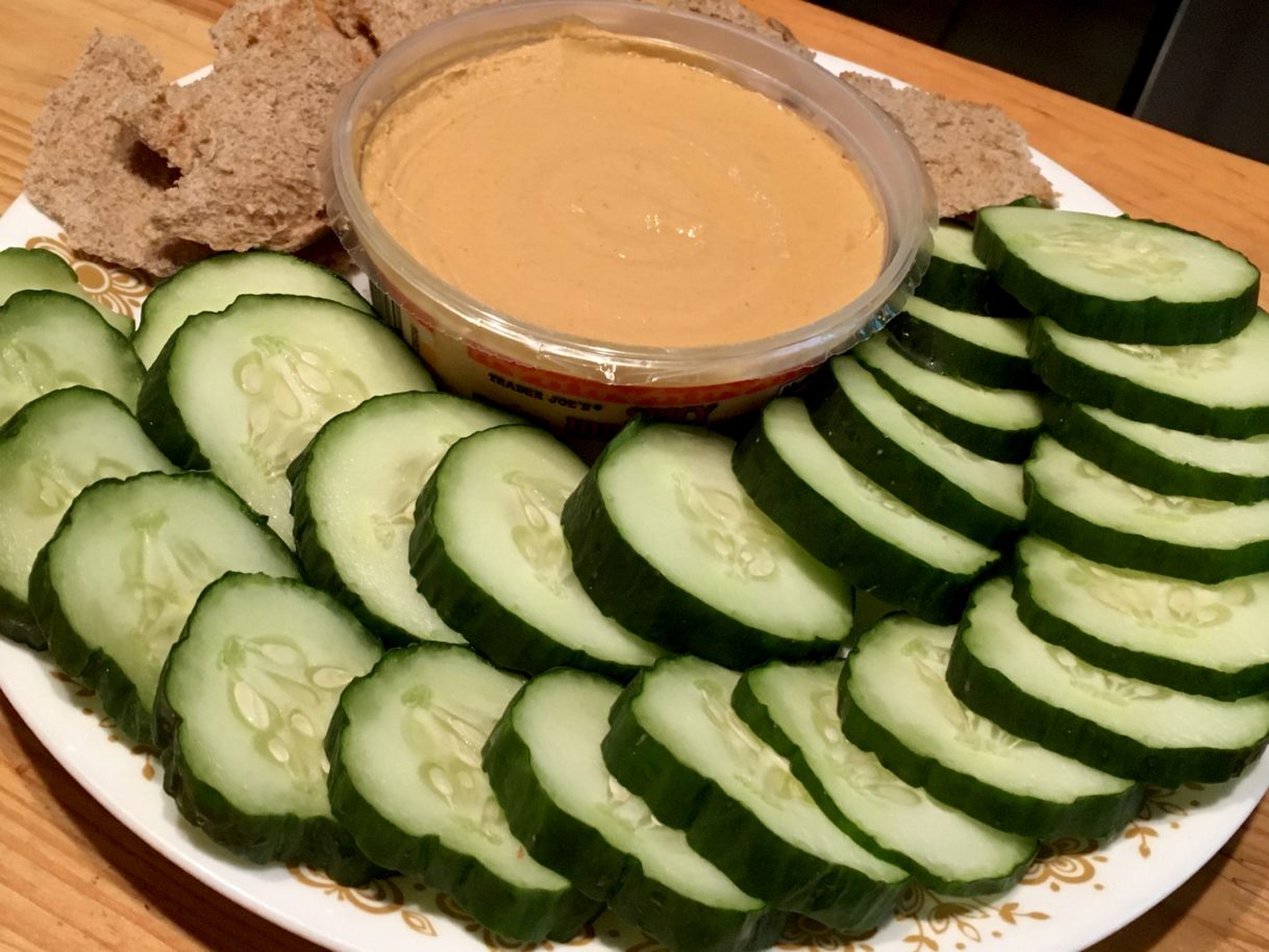 Lunch Trader Joe’s Whole Grain Pita and Spicy Hummus with Fresh