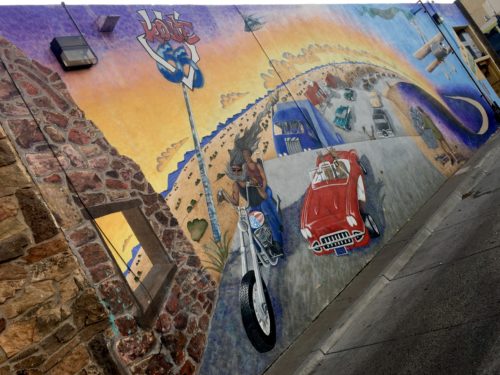 Homeschoolers homeschooling family travel adventure things to do with kids teens albuquerque new mexico nm downtown route 66 mother road street art murals historic buildings spgfan smiles per gallon murosABQ los muros de burque
