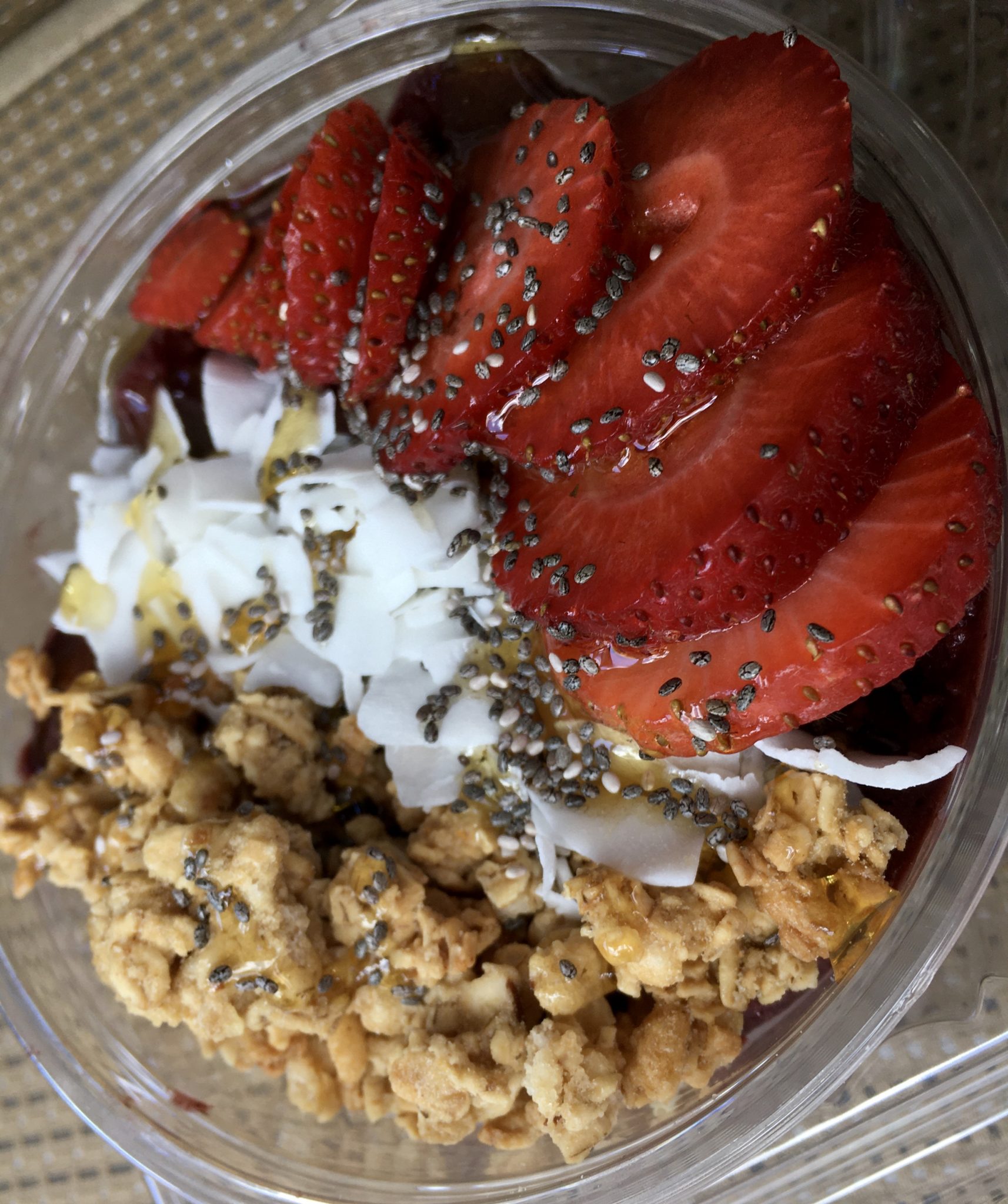 Strawberry Acai Bowl and a Front Porch Cold Brew from Poet’s South