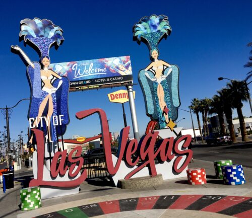 Homeschoolers homeschooling family travel adventure things to do with kids teens las vegas nevada nv las vegas boulevard the vegas strip welcome to vegas show girls sign downtown main street fremont street roulette wheel chips stratosphere the strat vegas with kids spgfan smiles per gallon
