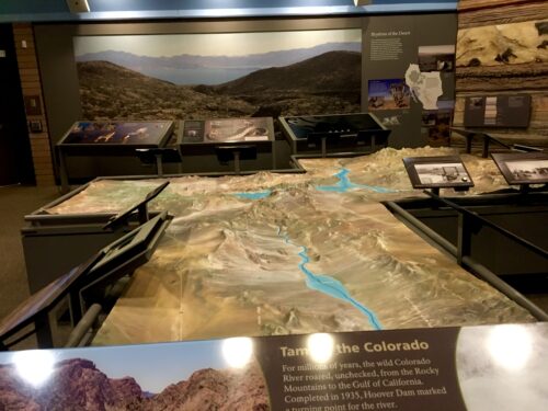 Homeschoolers homeschooling family travel adventure things to do with kids teens nevada nv arizona az boulder city nevada hoover dam lake mead national recreation area visitor center indoor museum exhibits junior ranger nps national park cancellation stamp book spgfan smiles per gallon
