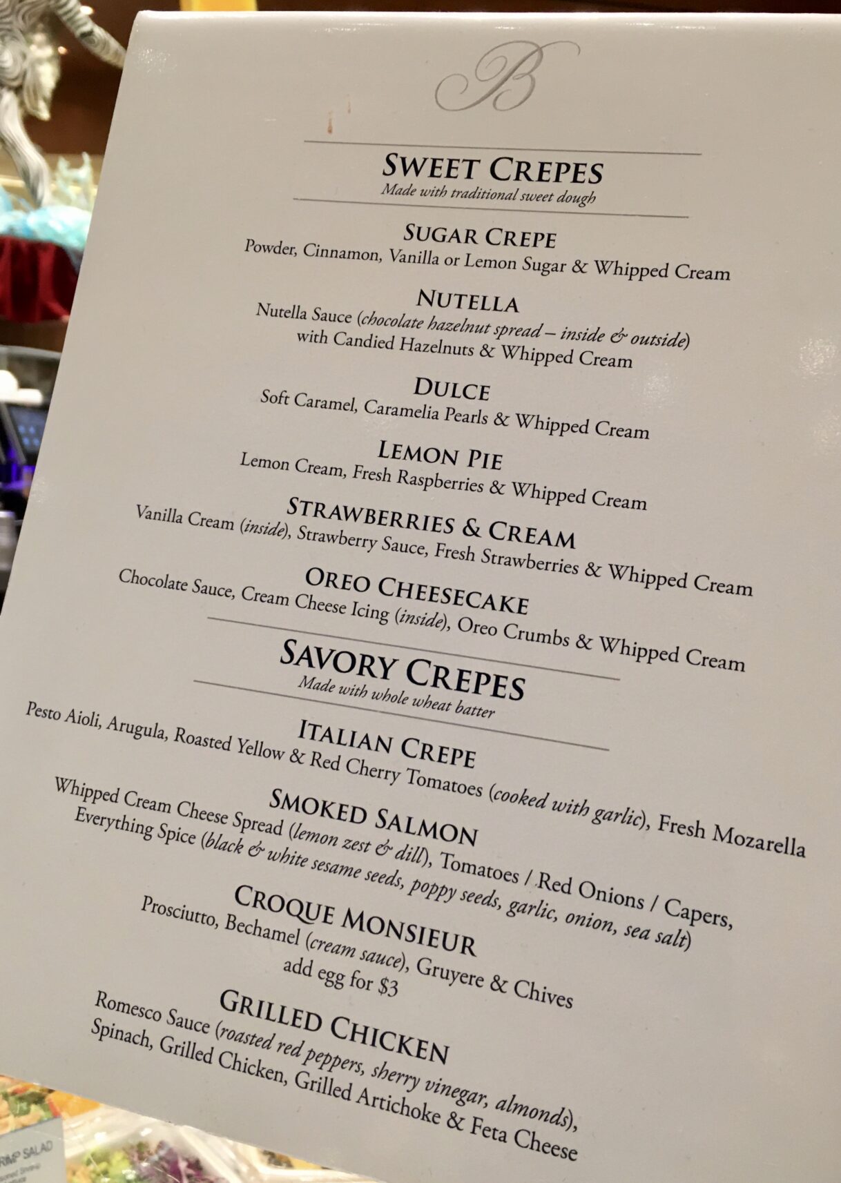 Savory Italian Crepes at The Bellagio Patisserie in the Bellagio Hotel