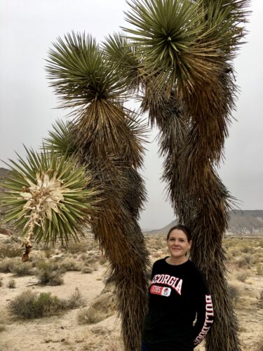 Homeschoolers homeschooling family travel adventure things to do with kids teens california ca kern county cantil hagen canyon nature trail red rock canyon state park hiking trails desert vegetation flora plants Yucca brevifolia joshua trees habitat botany spgfan smiles per gallon
