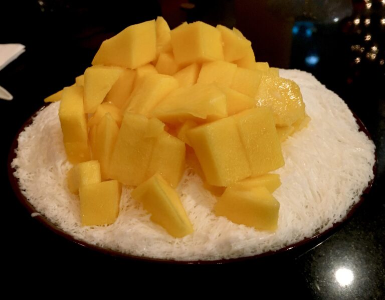 Mango Snow Flower Bingsu at Little Bean Cafe Koreatown Galleria Los