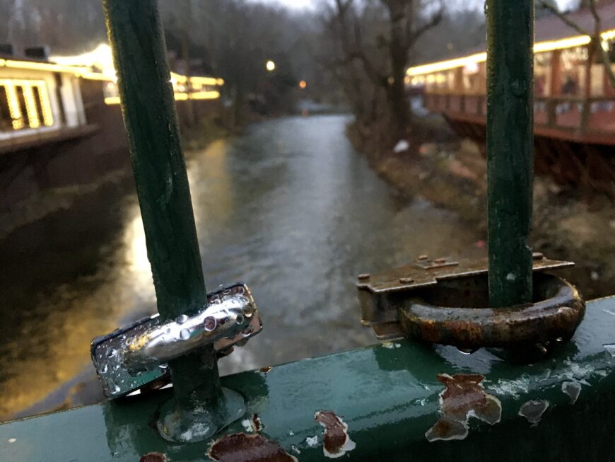 Love Locks on the Chattahoochee River Helen, 02/12/2021