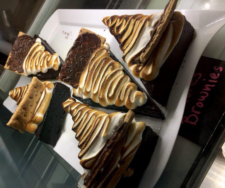 Toasted Marshmallow S’mores Brownie Cake at The by Fountain