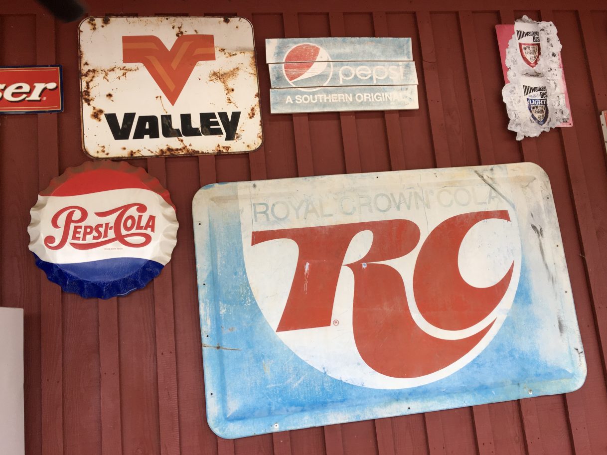 Old Sign Collection at Merritt Pecan Co & General Store Weston