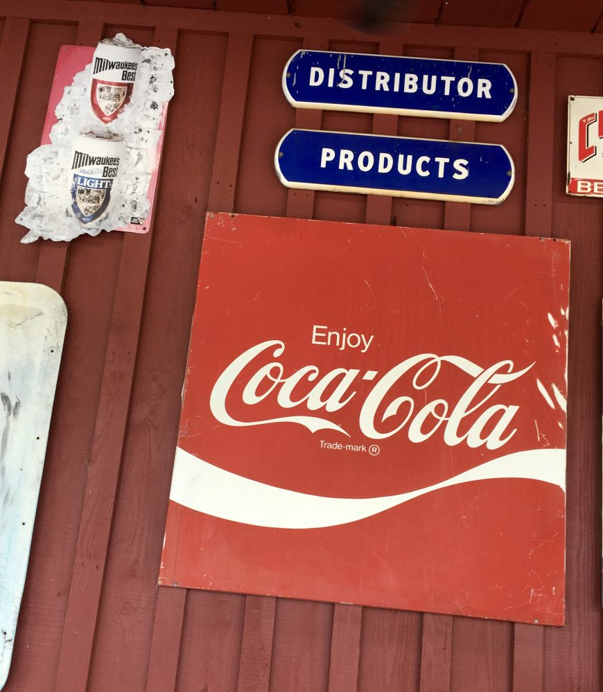 Old Sign Collection at Merritt Pecan Co & General Store Weston