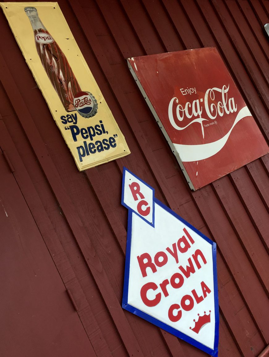 Old Sign Collection at Merritt Pecan Co & General Store Weston