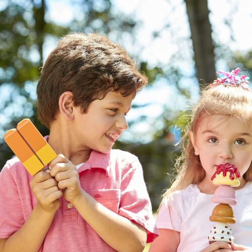 Wooden Frozen Treats Ice Cream Play Set 24pcs Kids Pretend Play Food/Accessories 