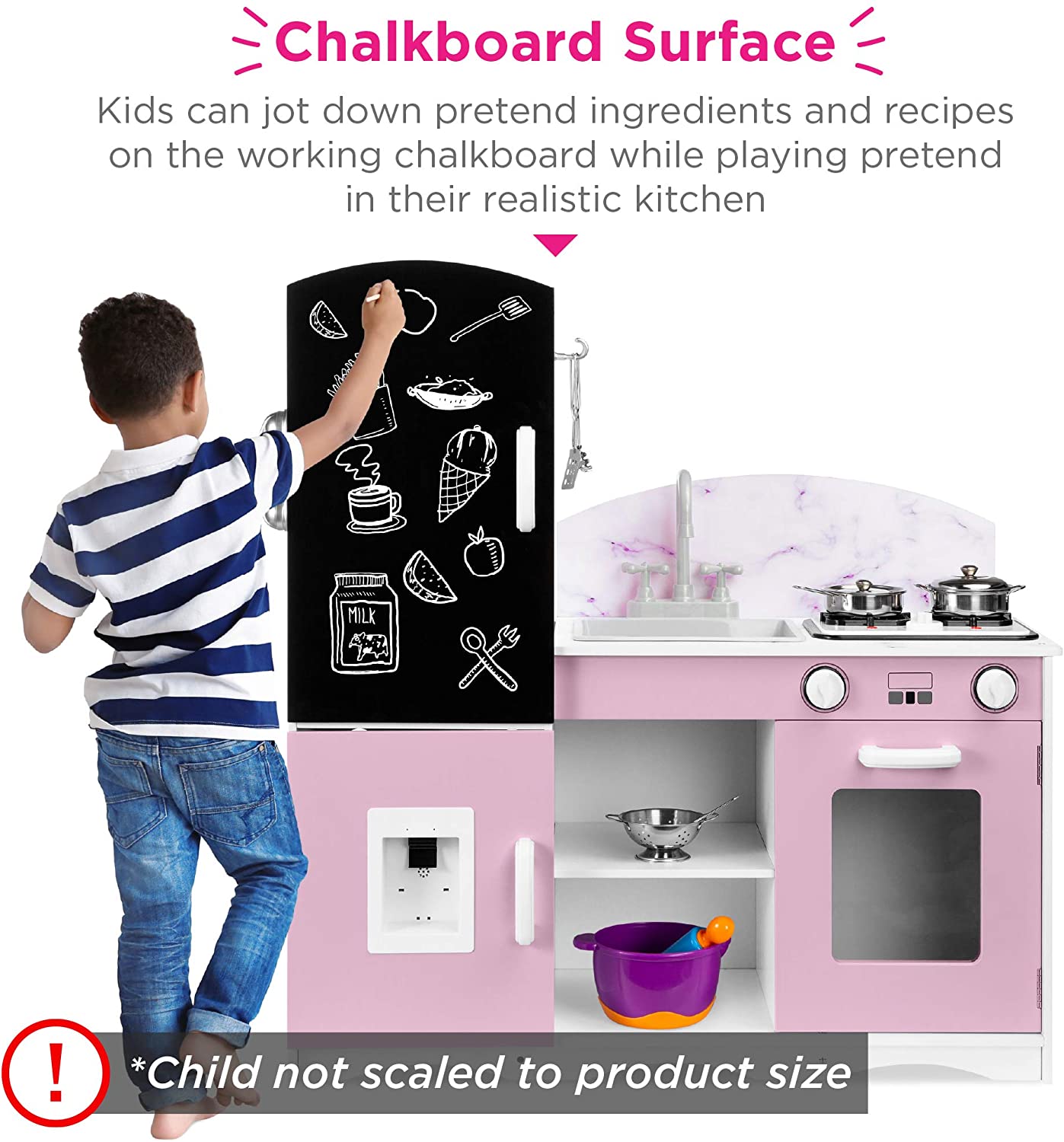 Best Choice Products Wooden Pretend Play Kitchen Toy Set for Kids w ...