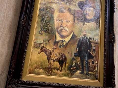 A Portrait Compilation of Theodore Roosevelt in the North Dakota State Capitol Building in the Rough Riders Awards in the North Dakota Hall of Fame